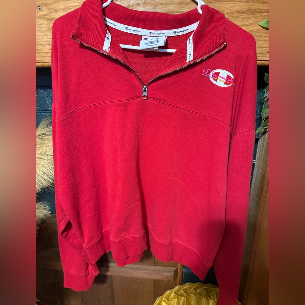 Champion Women's Red Quarter Zip